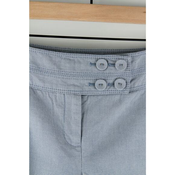 Ann Taylor Blue Woven Cotton Cropped Trouser Pant. Women's Size 6 - Picture 3 of 11
